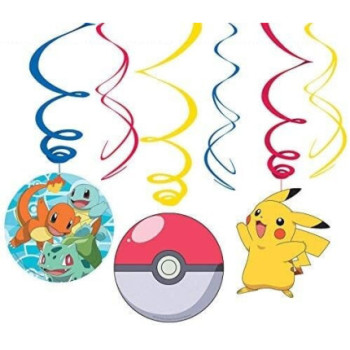 6 Swirl Decorations POKEMON