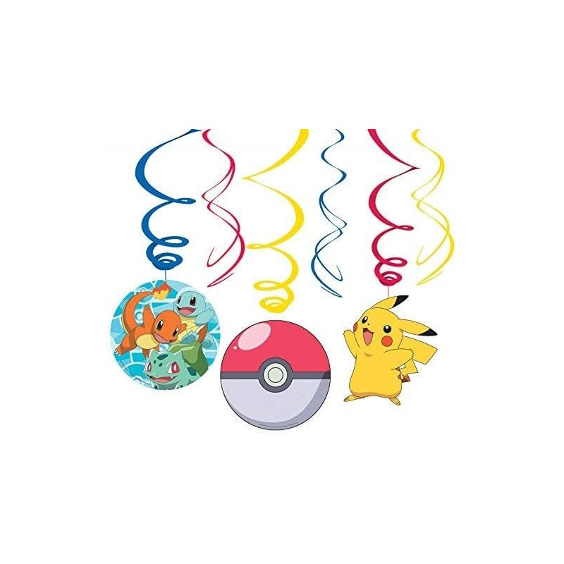6 Swirl Decorations POKEMON
