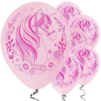 6 balões latex Unicórnio 27,5cm