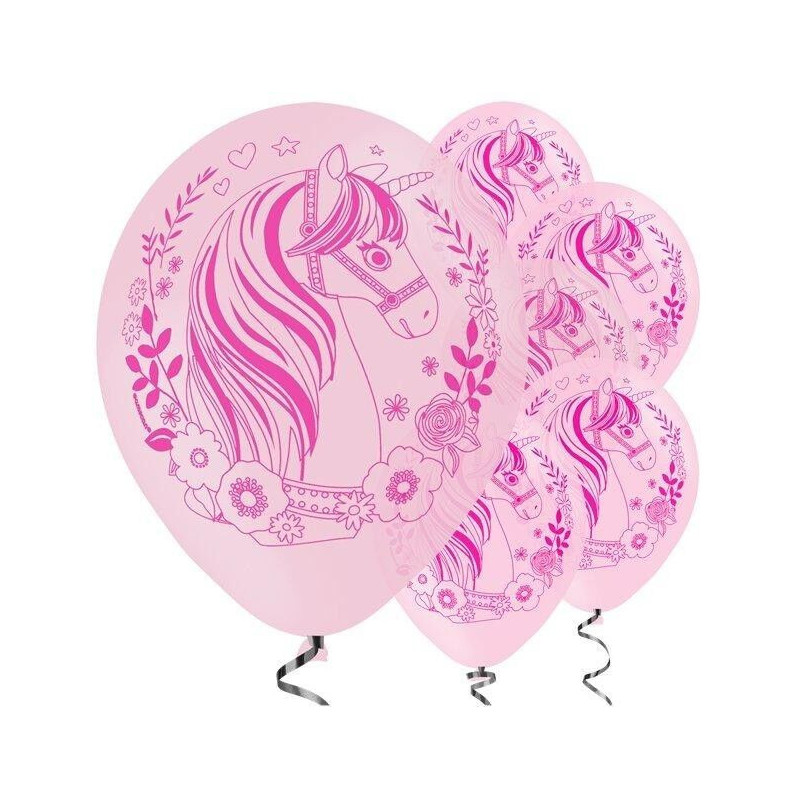 6 balões latex Unicórnio 27,5cm