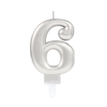 Vela Prateada Nº6 amscan