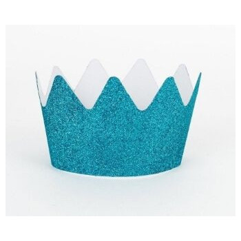 8 mini coroas Glitter Azul