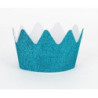 8 mini coroas Glitter Azul