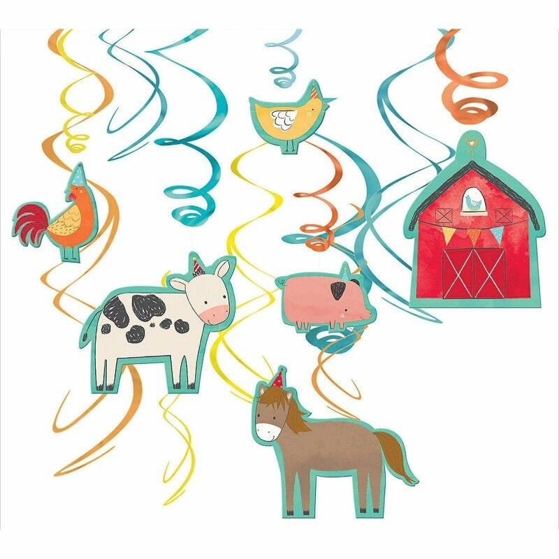 8 Swirl Decorations Animais da Quinta