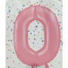 Balão Foil Nº 0 rosa 86 cm