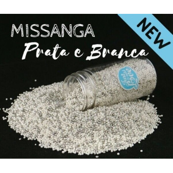 Missanga prata e branco 75g