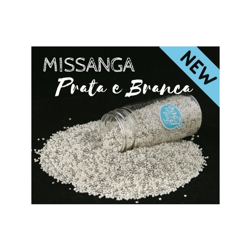 Missanga prata e branco 75g