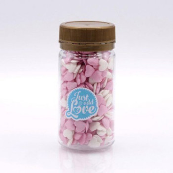 Corações M rosa claro e branco 55gr