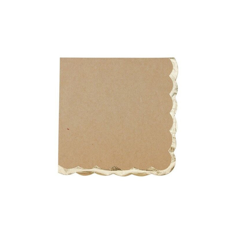 16 guardanapos Kraft rebordo dourado