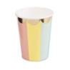8 copos 255ml candy pastel rebordo dourado