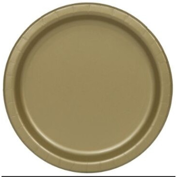 16 pratos 22cm dourado