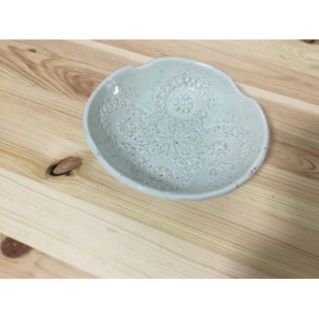 Taça cerâmica com pé verde 15cm