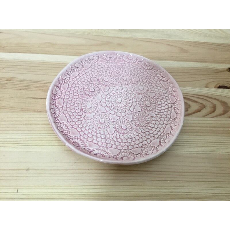 Prato doce crochet 16cm - rosa bébé