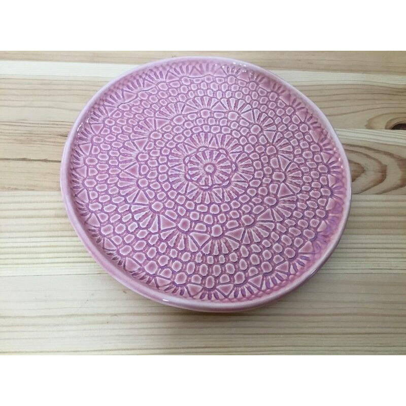 Tábua redonda  com pega rosa 22 cm