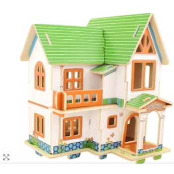 Puzzle 3D casa de Madeira
