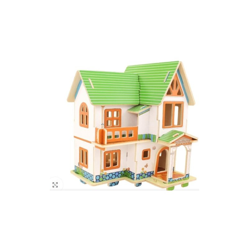 Puzzle 3D casa de Madeira