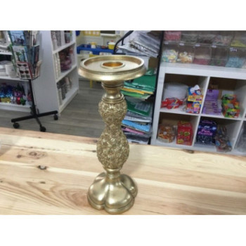 Castiçal resina dourado