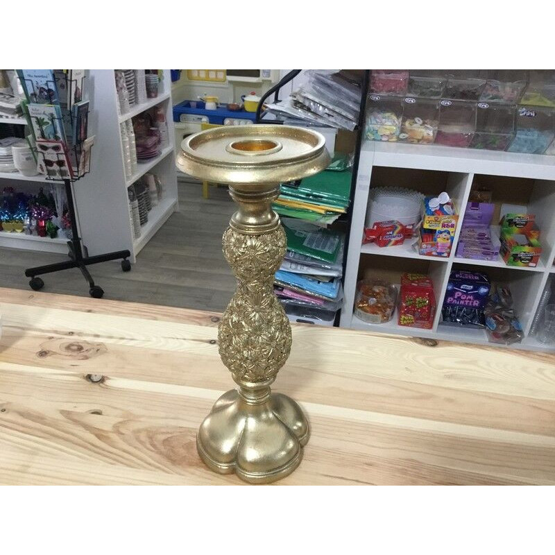Castiçal resina dourado