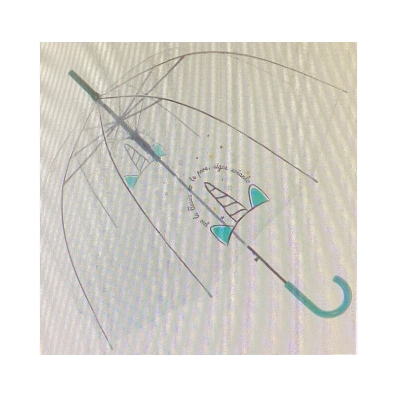 Chapéu de chuva transparente decorado