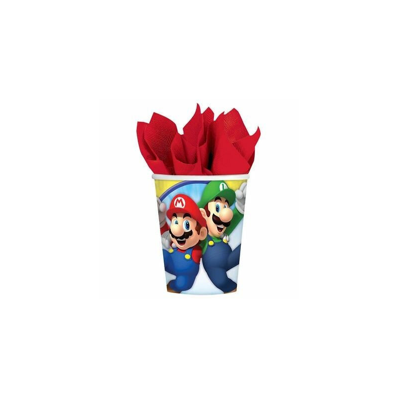 8 Copos Super Mário 266ml