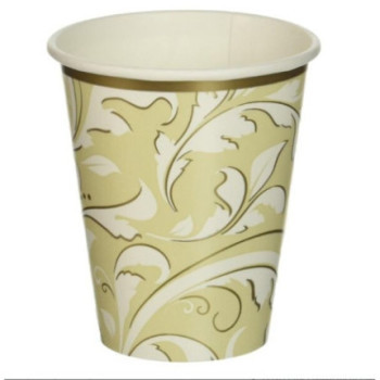 8 copos ouro ramagens 266ml