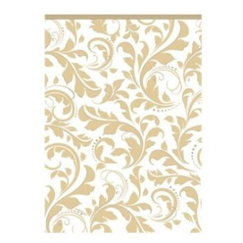 Toalha plática ouro ramagens 137cmx259cm