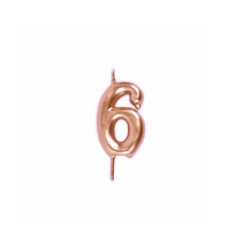 vela nº6 -6cm rose gold