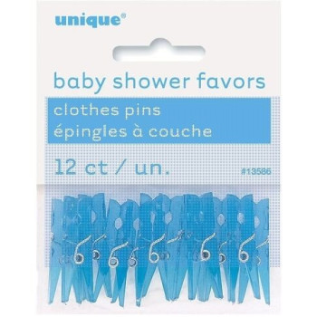 12 molas plastico azul - baby shower