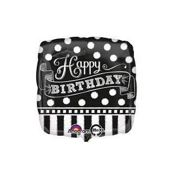 Balão Happy Birthday Charkboard 43cm