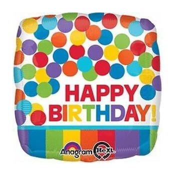 Balão Happy Birthday Rainbow 43cm