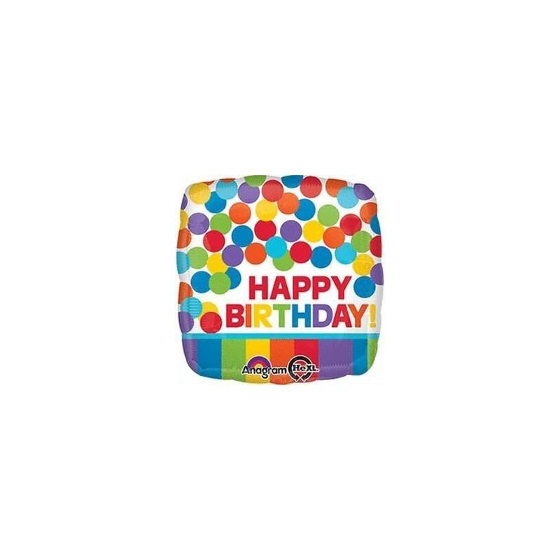 Balão Happy Birthday Rainbow 43cm