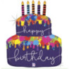 Balão Happy Birthday bolo Pintado 76cm