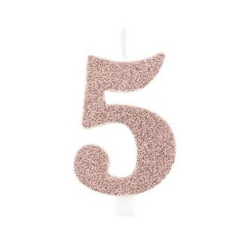 Vela Rose Gold Glitter nº5