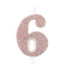 Vela Rose Gold Glitter nº6