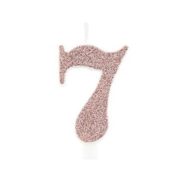 Vela Rose Gold Glitter nº7