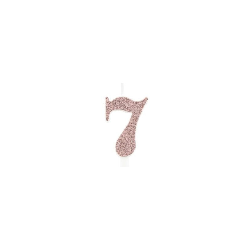 Vela Rose Gold Glitter nº7
