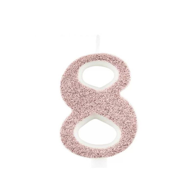 Vela Rose Gold Glitter nº8