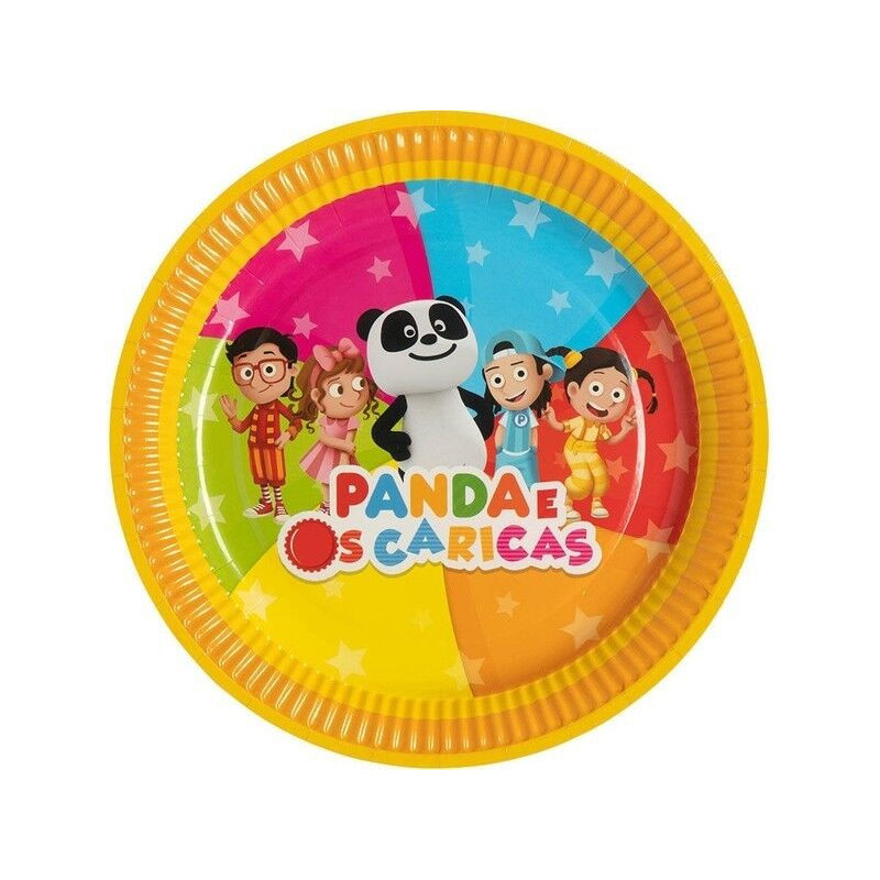 8 pratos Panda e os Caricas 23cm