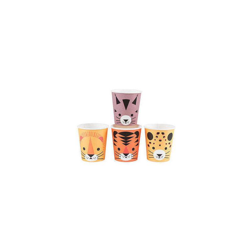 8 copos mini felinos