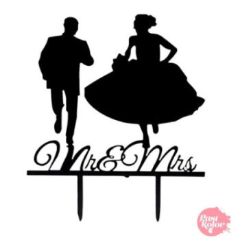 Cake Topper Noivos preto