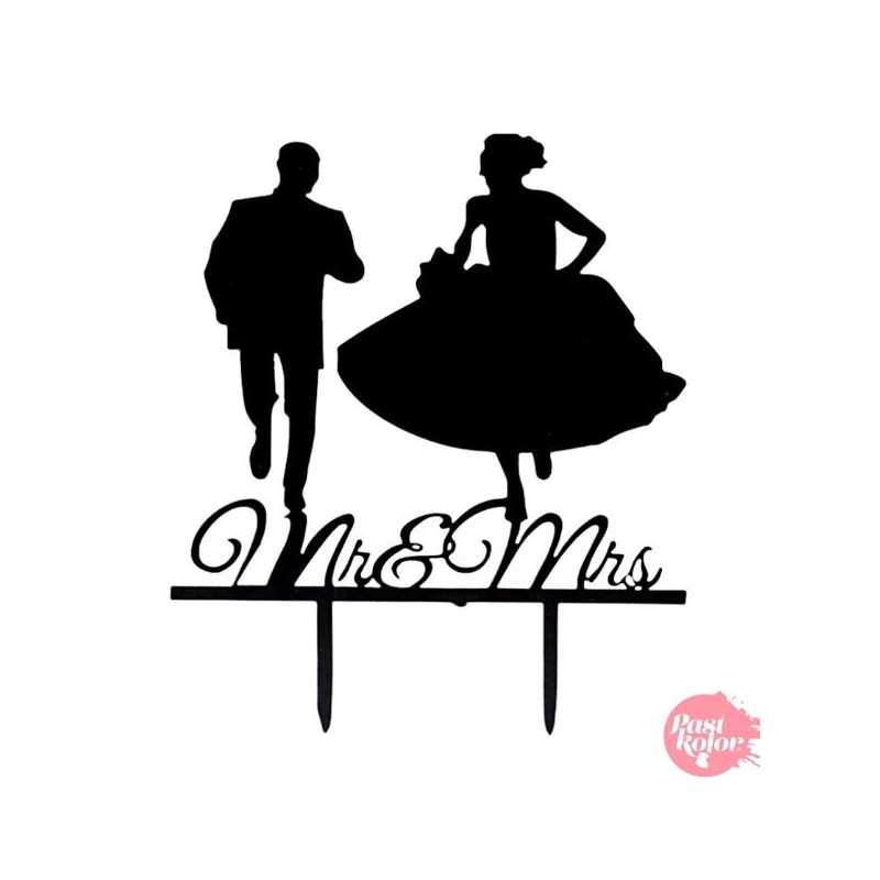 Cake Topper Noivos preto