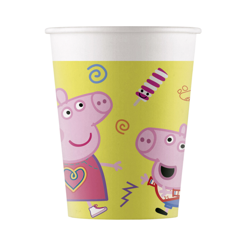 8 copos papel 200 ml Peppa pig