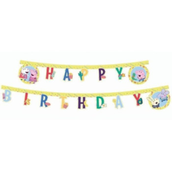 1 banner recortado happy birthday Peppa pig 2m