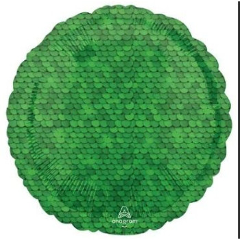 Balão Foil forest green sequins