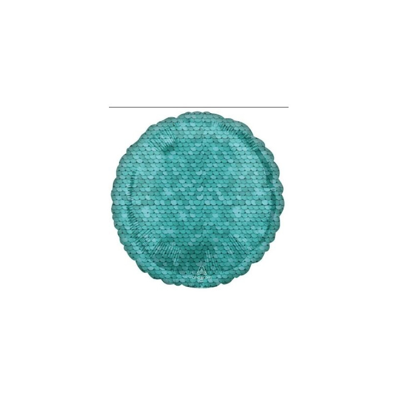 Balão Foil ocean blue sequins