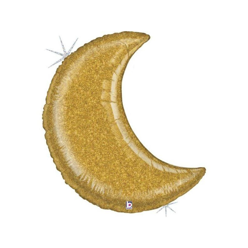 Balão Supershape Lua Glitter dourado 42"/107 cm