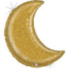 Balão Supershape Lua Glitter dourado 42"/107 cm