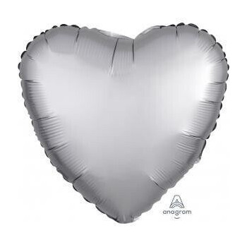 19" balão foil coração cetim Platinum