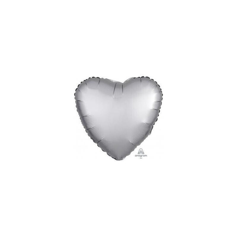 19" balão foil coração cetim Platinum