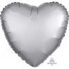 19" balão foil coração cetim Platinum